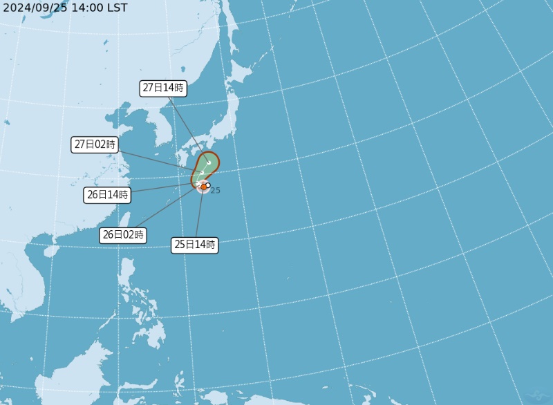 氣象署今(9/25)日發布颱風消息