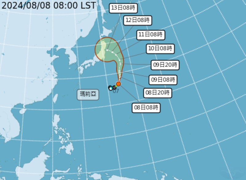 氣象署今(8/8)日發布颱風消息