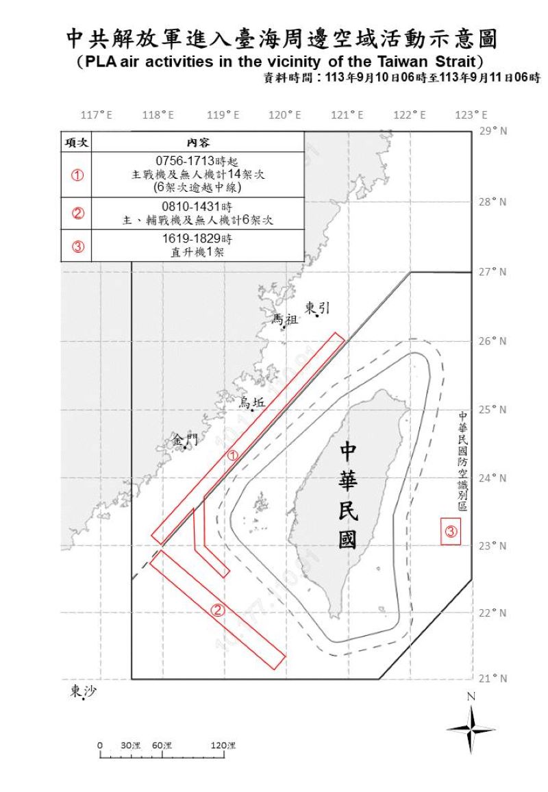 國防部:「中共執行聯合戰備警巡」乙情說明