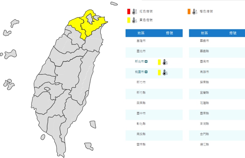 氣象署今(9/9)日發布高溫資訊