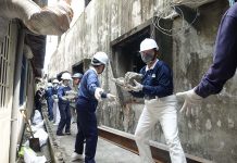慈濟全台修繕志工接力協助花蓮地震民宅復原。圖／慈濟基金會
