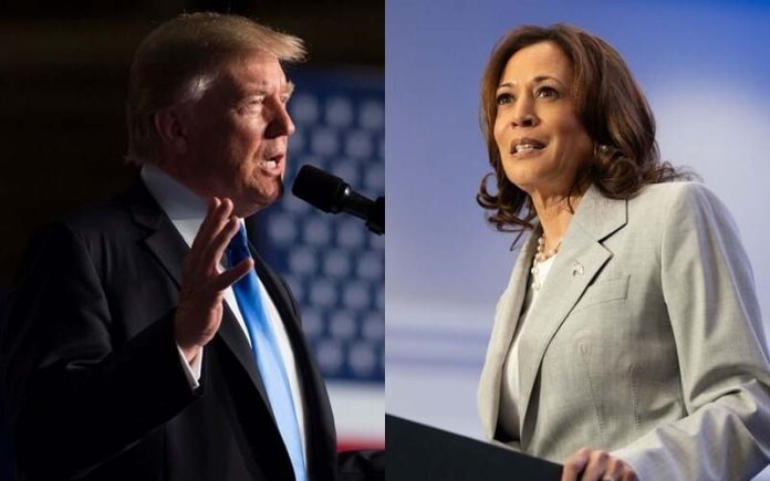 圖／左取自facebook.com/DonaldTrump，右取自facebook.com/KamalaHarris